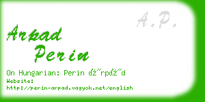 arpad perin business card